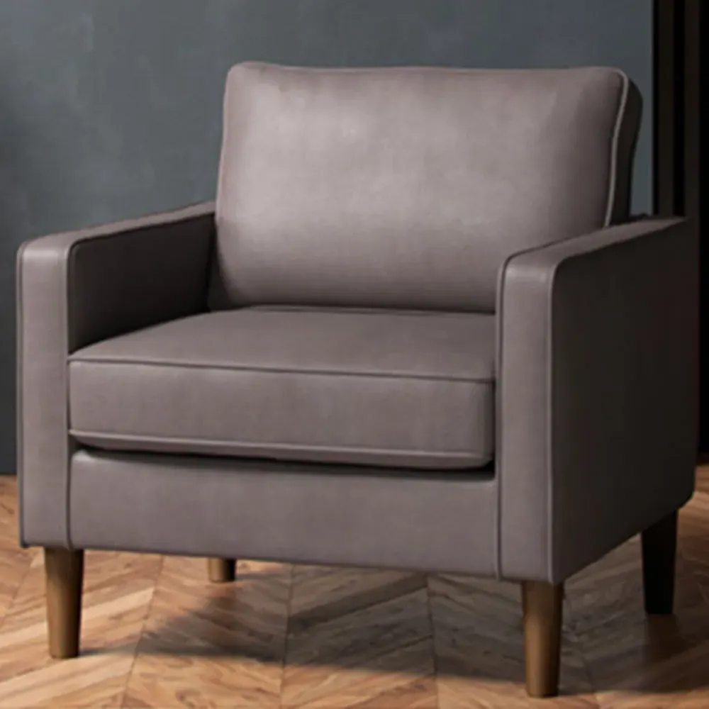 Regan Armchair - Grey, Faux Leather