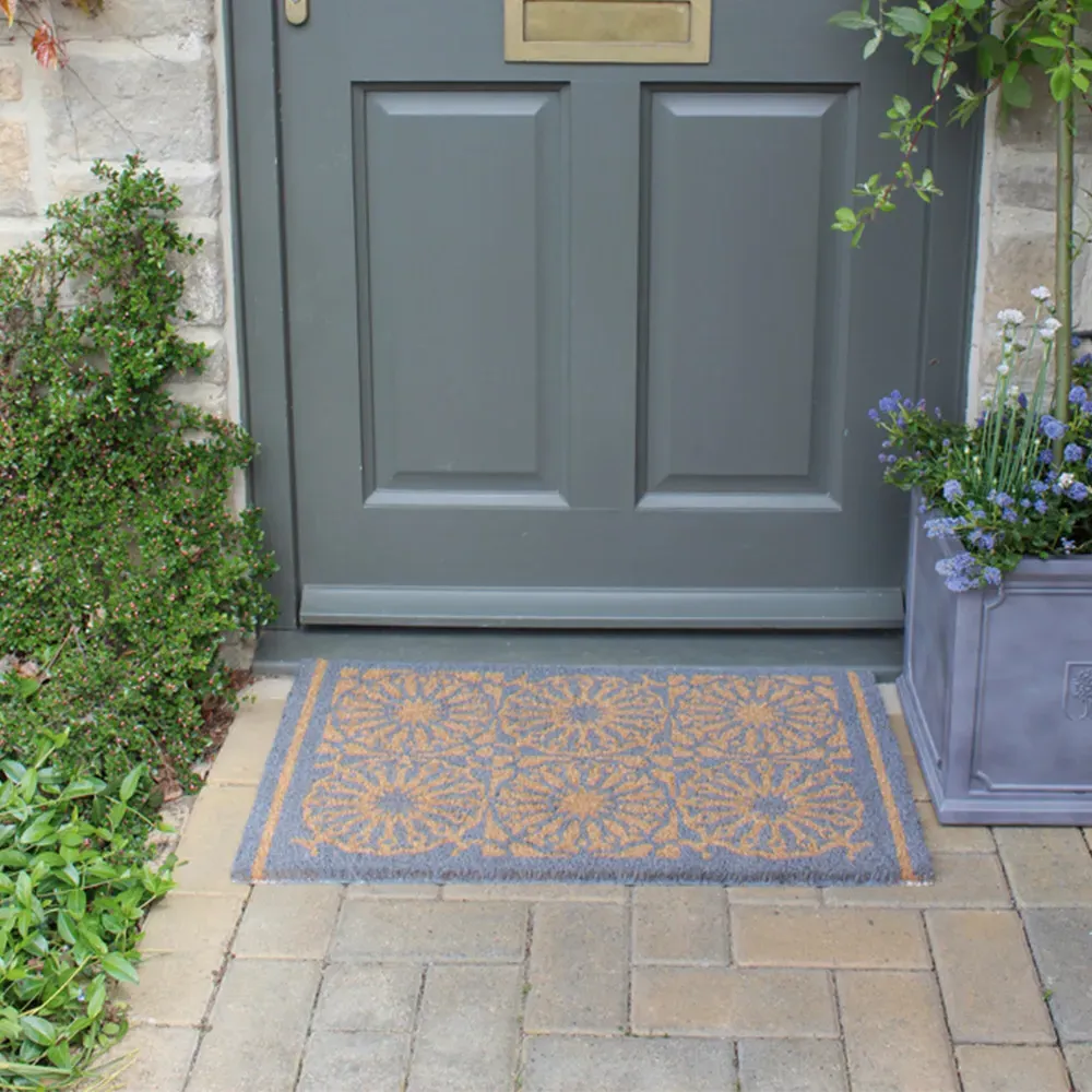 Starburst Latex Backed Door Mat - Grey