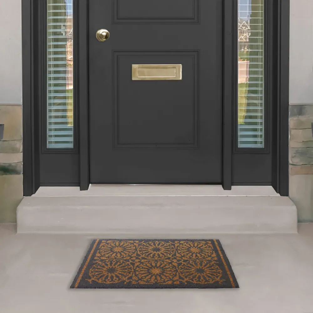 Starburst Latex Backed Door Mat - Grey