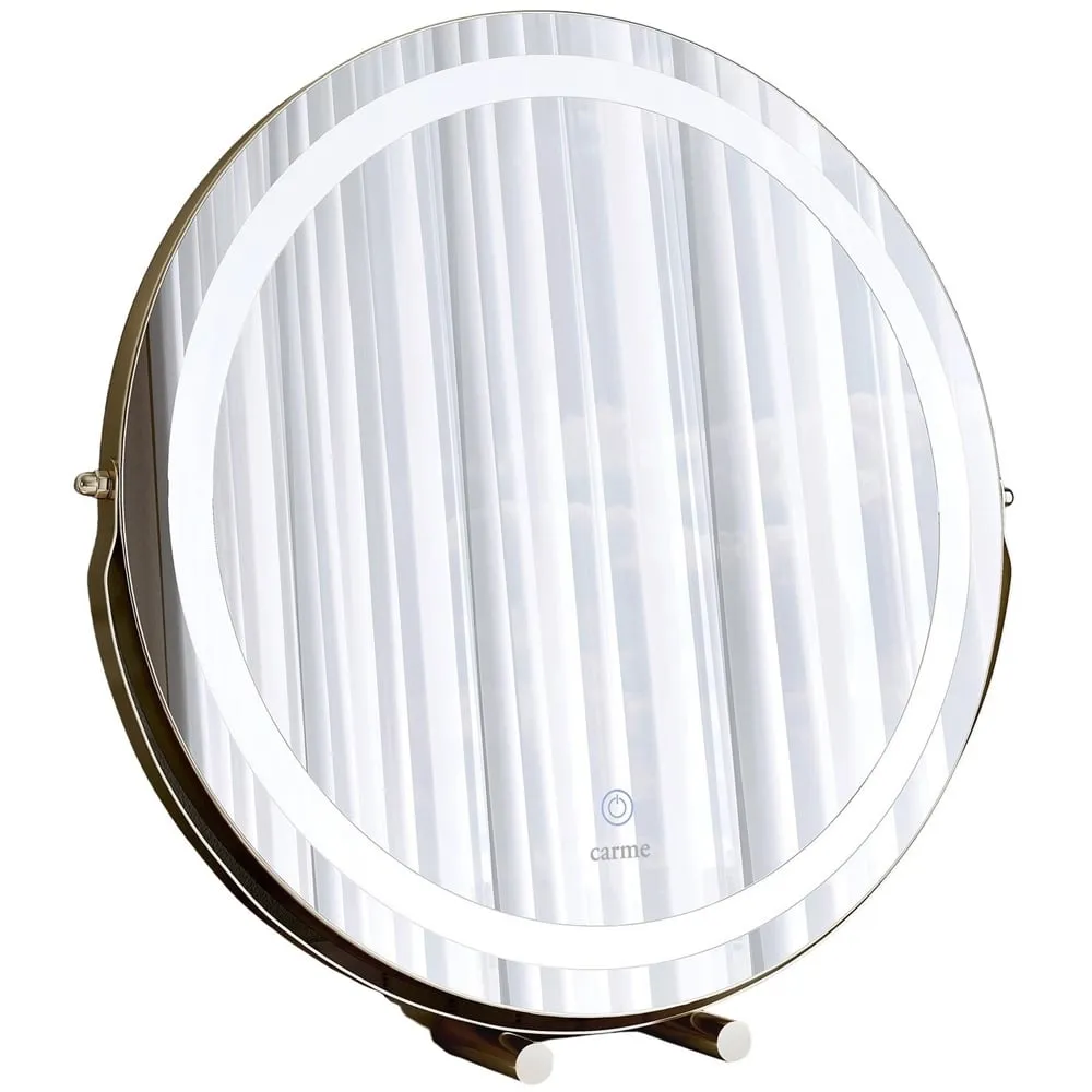 CARME Home Round Touch Sensor LED Mirror - Gold image