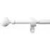 125-216cm Extendable Curtain Pole with Orb Finials - White