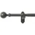 71-120cm Extendable Curtain Pole with Orb Finials - Silver