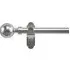 71-120cm Extendable Curtain Pole with Orb Finials - Silver