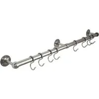 Brushed Utensil Rail with S-Hooks - Silver, Stainless Steel