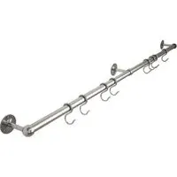 Brushed Utensil Rail with S-Hooks - Silver, Stainless Steel