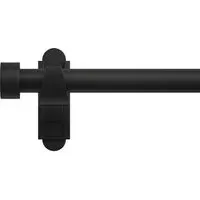 Extendable Curtain Pole with Stud Finials - Black