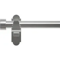 Extendable Curtain Pole with Stud Finials - Brushed Stainless