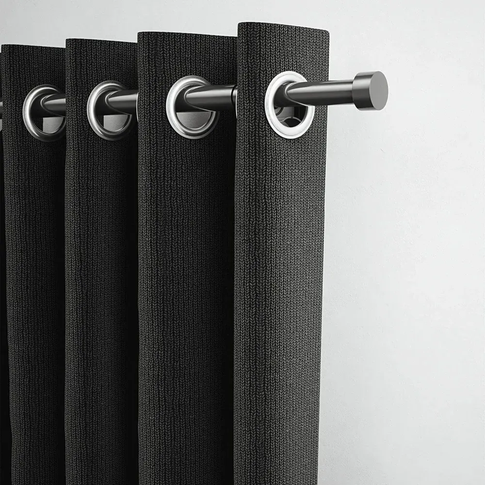 Extendable Curtain Pole with Stud Finials - Gunmetal