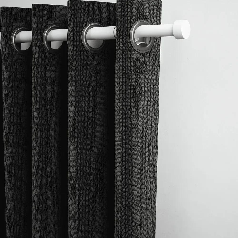 Extendable Curtain Pole with Stud Finials - White