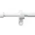 Extendable Curtain Pole with Stud Finials - White