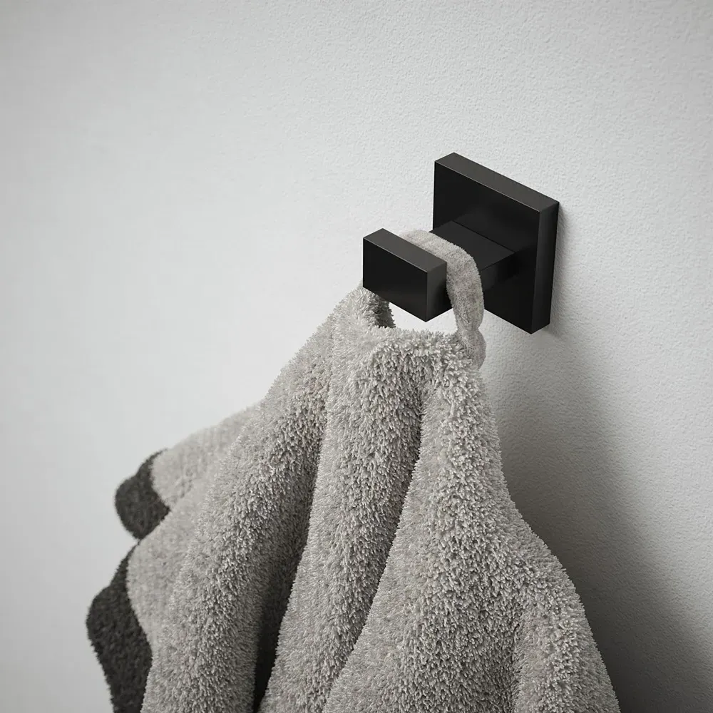 Square Robe Hook - Black, Stainless Steel