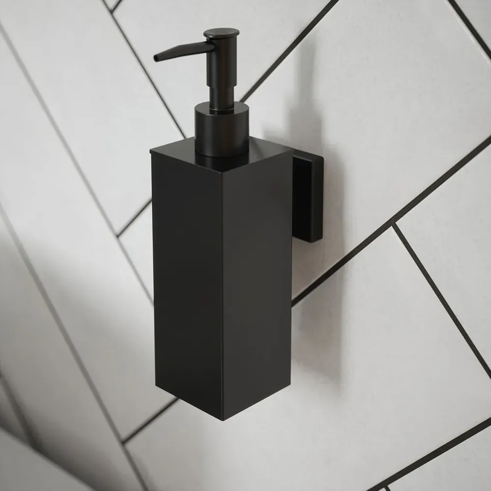 Square Soap Dispenser 180ml - Black