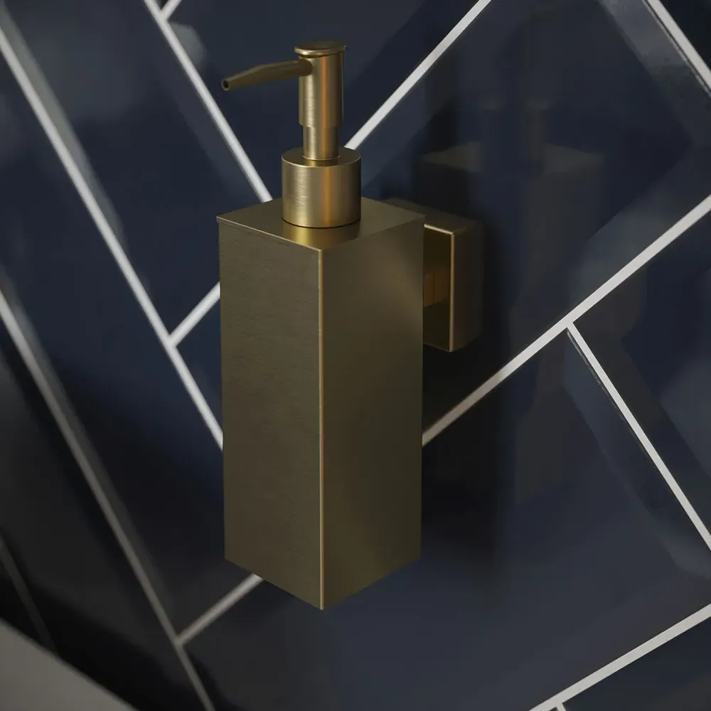 Square Soap Dispenser 180ml - Gold
