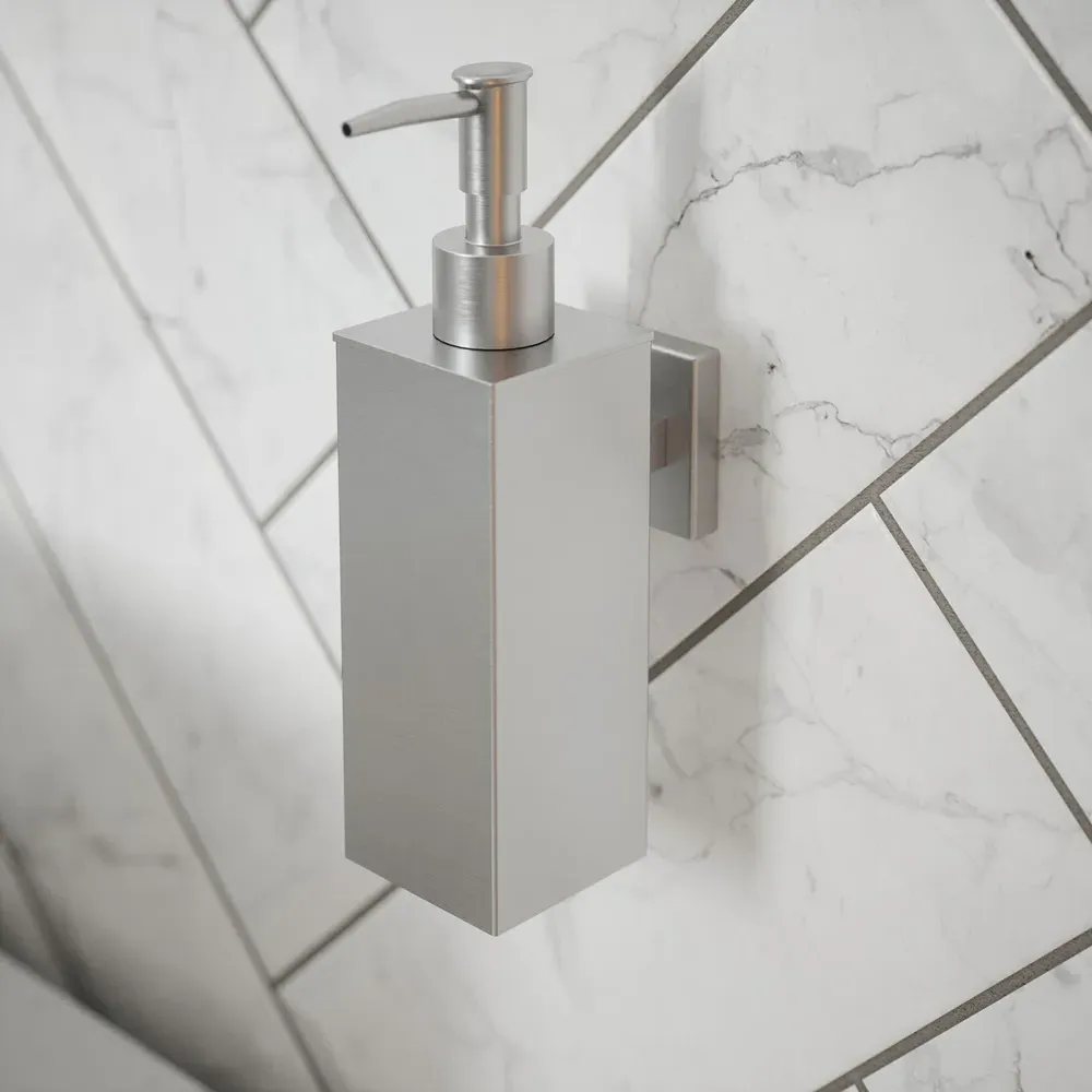 Square Soap Dispenser 180ml - Silver