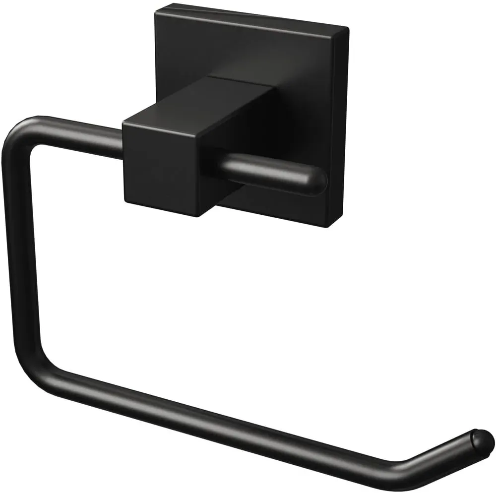 Square Toilet Roll Holder - Black, Zinc Alloy
