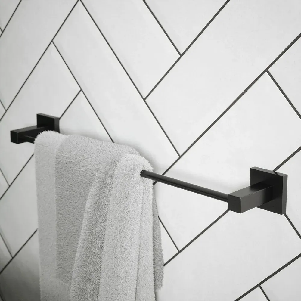 Square Towel Rail 450mm - Black, Stainless Steel