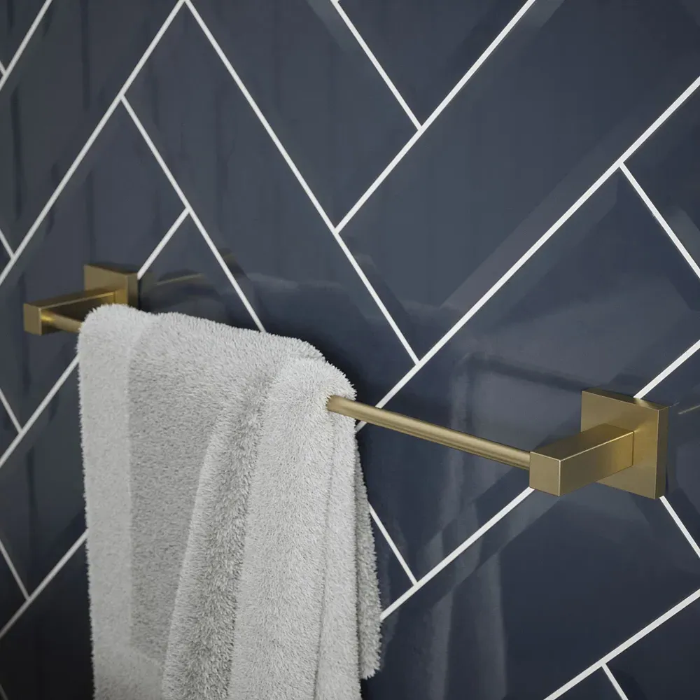 Square Towel Rail 450mm - Gold, Stainless Steel