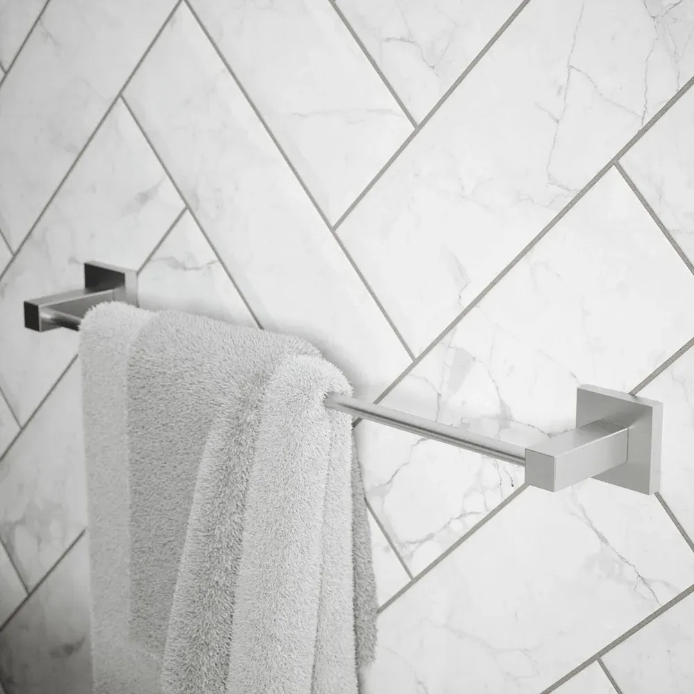 Square Towel Rail 450mm - Silver, Stainless Steel