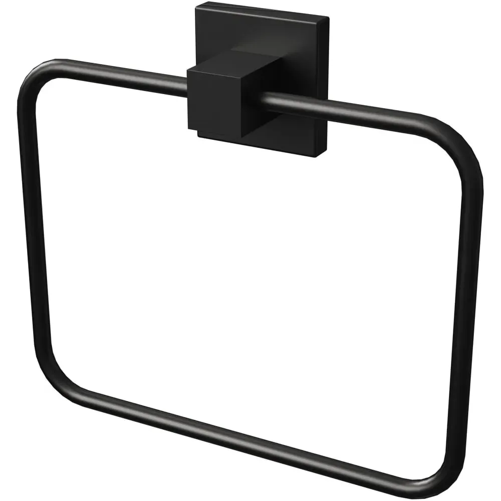 Square Towel Ring - Black, Stainless Steel
