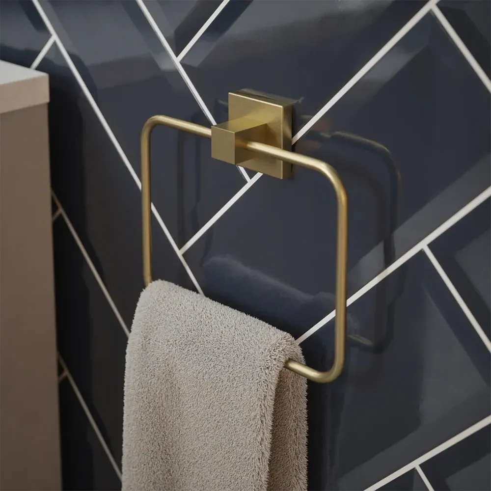 Square Towel Ring - Gold, Stainless Steel