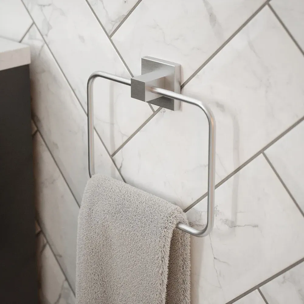 Square Towel Ring - Silver, Stainless Steel