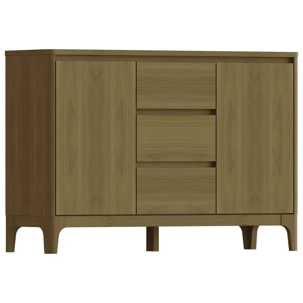 Norsk 2 Door 3 Drawer Toppan Oak Sideboard - Brown