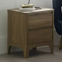 Norsk Toppan 2 Drawer Bedside Table - Brown, Oak