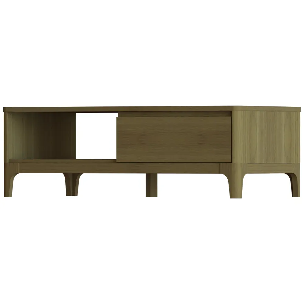 Norsk Toppan Coffee Table with Drawer - Brown, Oak