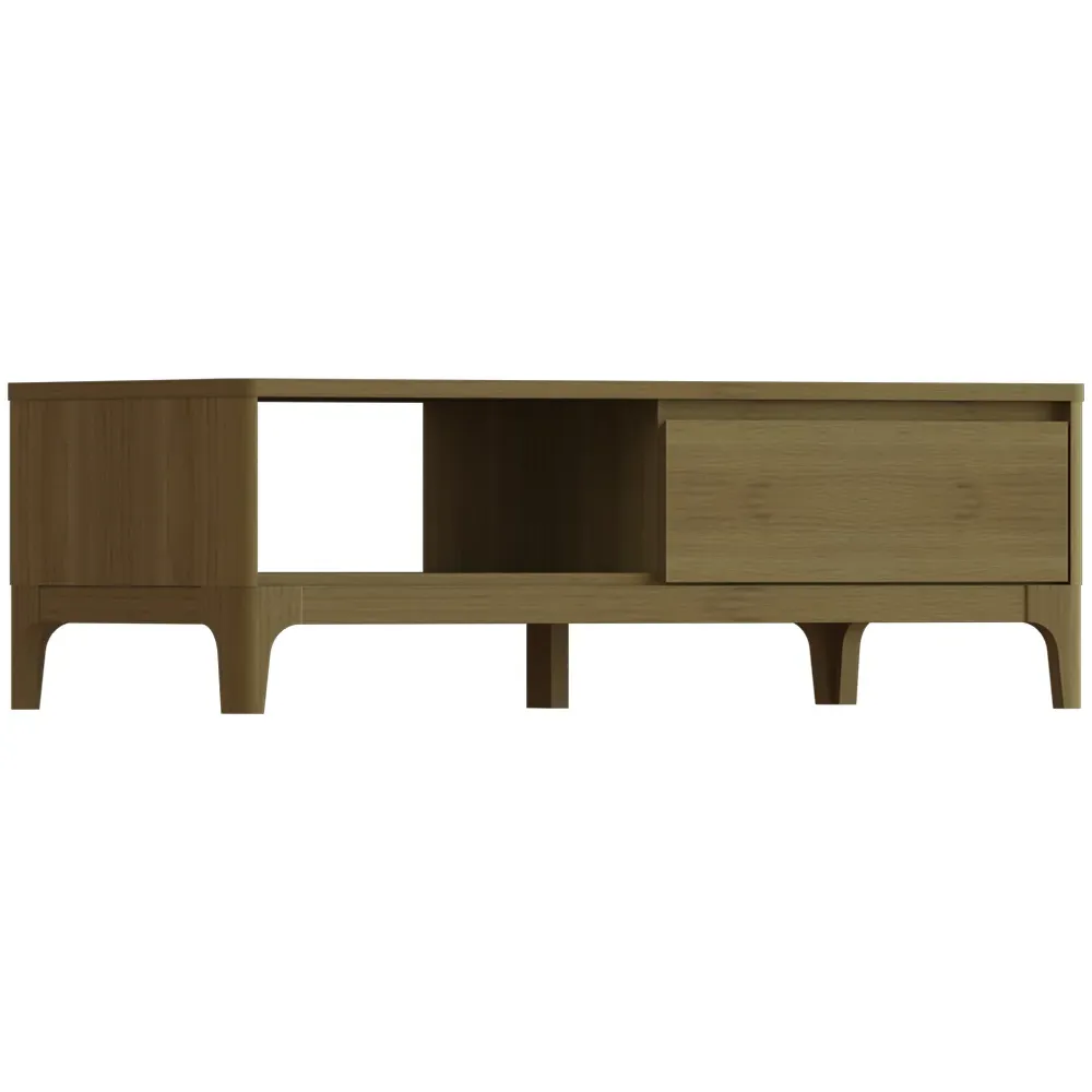 Norsk Toppan Coffee Table with Drawer - Brown, Oak