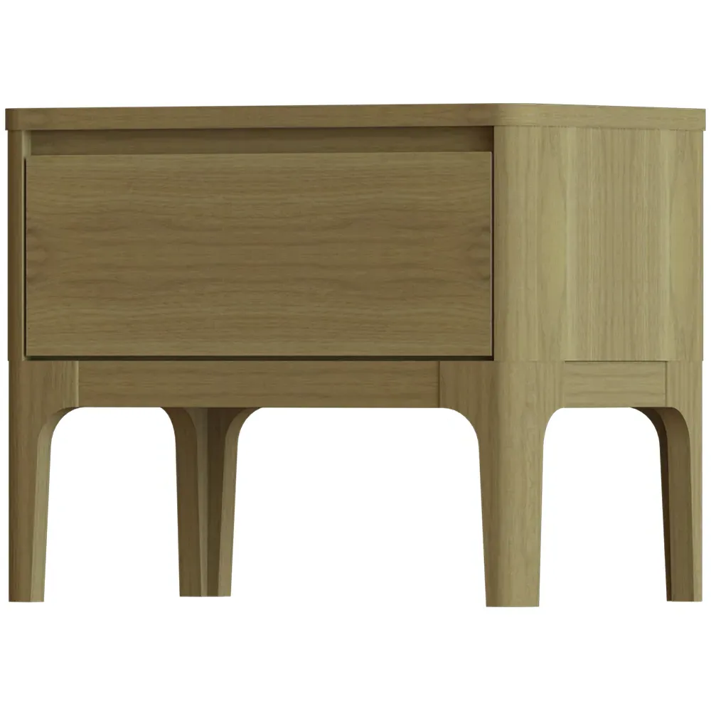 Norsk Toppan Lamp Table with Drawer - Brown, Oak