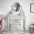 CARME Home 5 Drawer Vanity Dresser with LED Mirror - Grey
