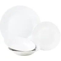 Day To Day 12 Piece Dinner Set - White, Porcelain