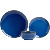 Reactive 12 Piece Dinner Set - Blue, Stoneware