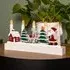 Light Up Christmas Candle Bridge with Santa Scene - White