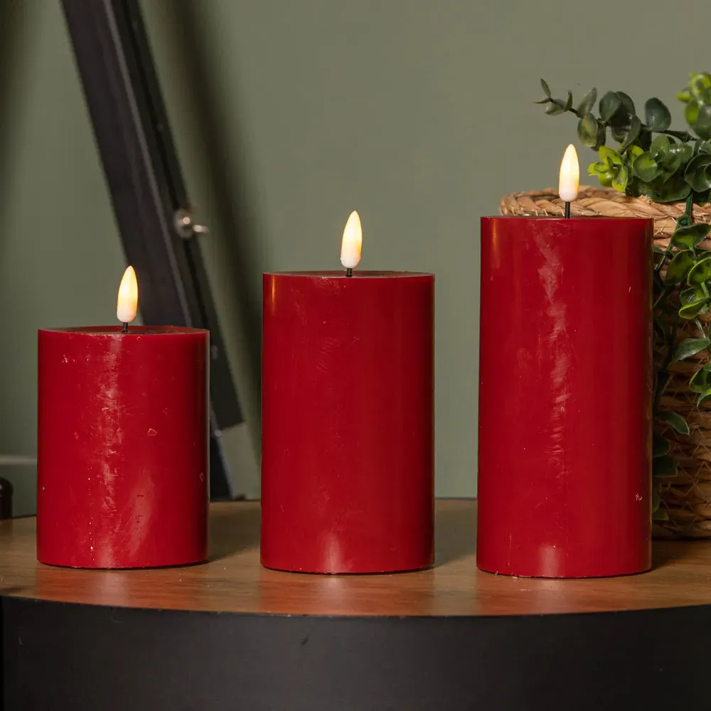 Samuel Alexander Wax Pool Effect Candles with Timer - Red