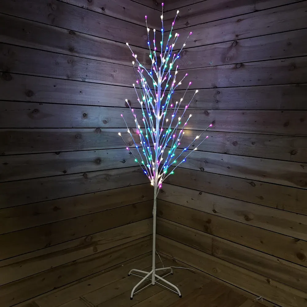 Snowtime Rainbow LED Light Up Tree 5.9ft - White