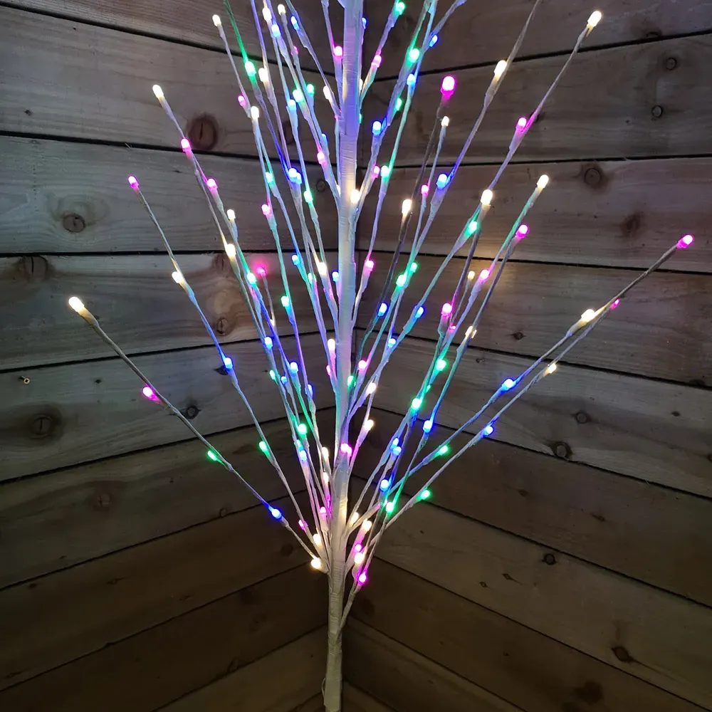 Snowtime Rainbow LED Light Up Tree 5.9ft - White
