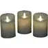 Warm White LED Dancing Flame Candle with Timer 3 Pack - Cream