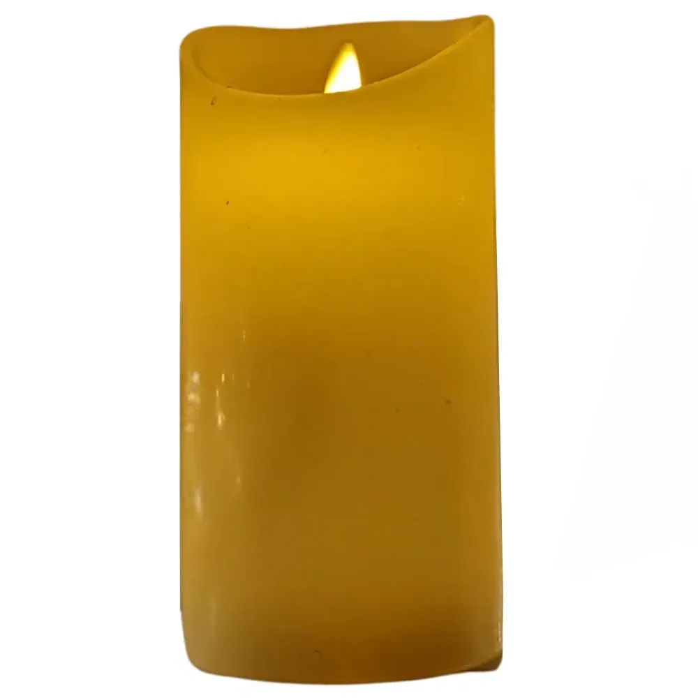 Warm White LED Dancing Flame Candle with Timer - Cream image