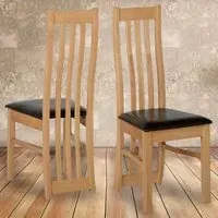 Ainsley Set of 2 Dining Chairs - Brown, Oak Veneer