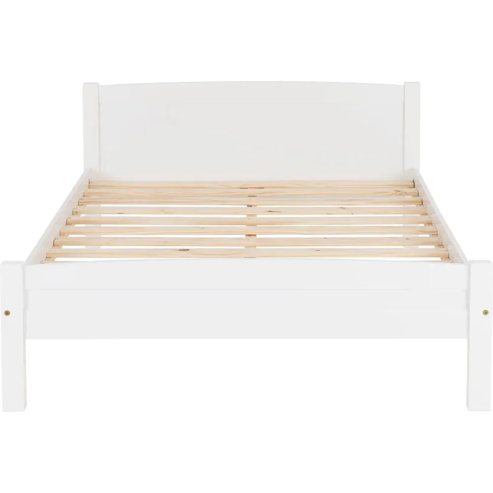 Amber Double Bed Frame - White, Pine