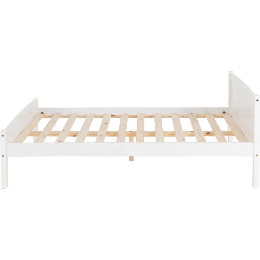 Amber Double Bed Frame - White, Pine