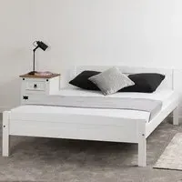 Amber Double Bed Frame - White, Pine