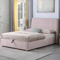 Amelia Double Ottoman Storage Bed Frame - Pink, Fabric