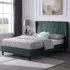 Amelia King Size Bed Frame - Green, Velvet