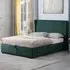 Amelia King Size Ottoman Storage Bed Frame - Green, Fabric
