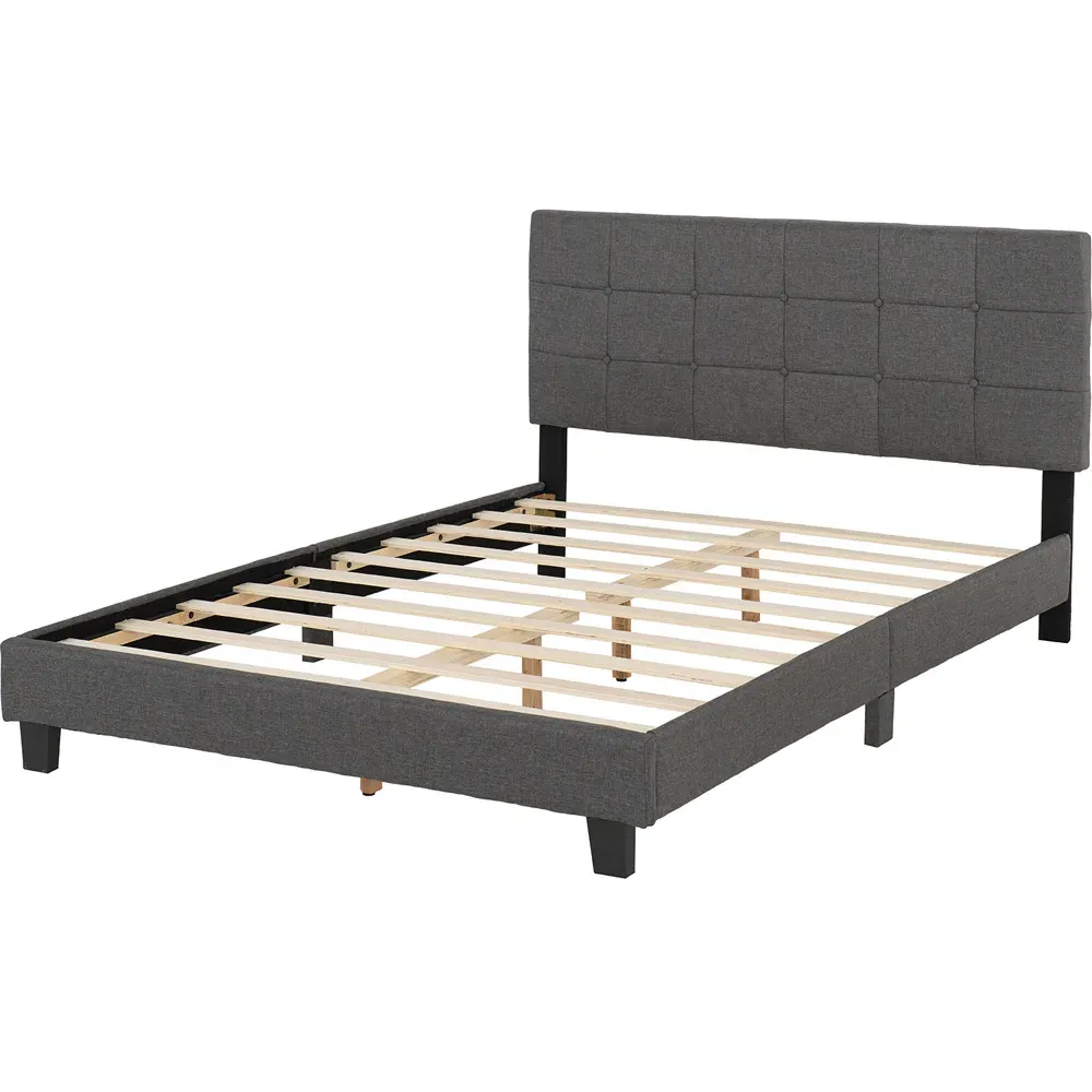 Arran Double Bed Frame - Grey, Fabric