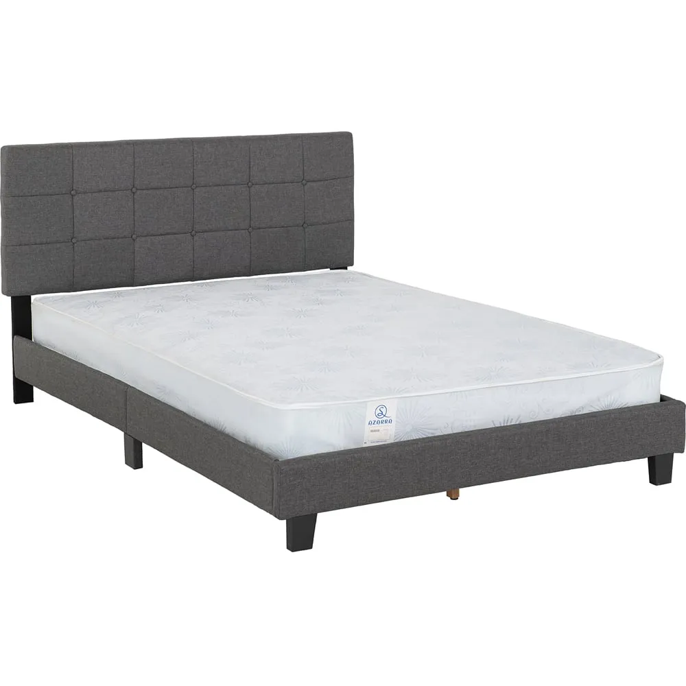 Arran Double Bed Frame - Grey, Fabric