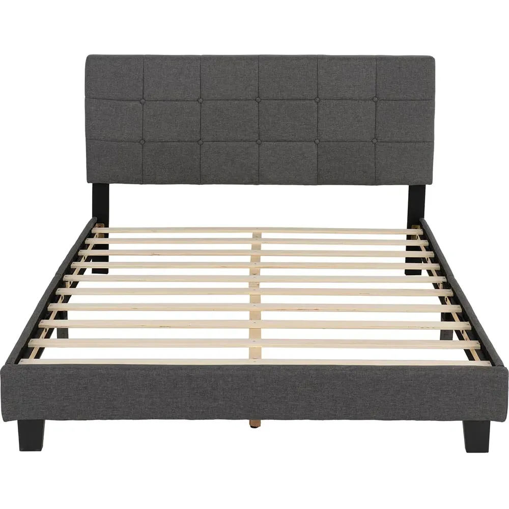 Arran Double Bed Frame - Grey, Fabric