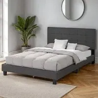 Arran Double Bed Frame - Grey, Fabric
